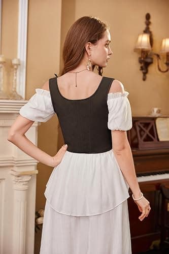 Scarlet Darkness Womens Boned Renaissance Fairy Pirate Underbust Corset Top | Tie-Strap Underbust Corset, Front Lace-Up, Side Zip & 11 Shaping Bones. Non-stretch Fabric for Ren Faire, Parties & Cosplay thumbnail 7