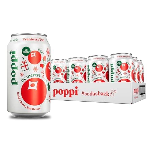Poppi Sparkling Prebiotic Soda Beverage with Apple Cider Vinegar, Seltzer Water and Fruit Juice, Cranberry Fizz Flavor, 12 Fl Oz, Pack of 12, Packaging May Vary - Image 1
