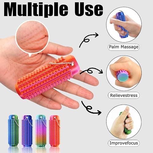 Little Pain Ouchies Fidget (4PCS), Pain Stim Fidget Toy for Adults & Teens, 3D Printed Spiky Grippie Stim Keychain, Sensory Toy for Stress Relief & Focus, Office Workers Novelty Gifts for Men (Laser) thumbnail 2