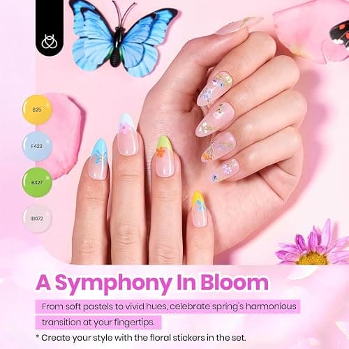beetles Pastel Easter Gel Polish Set - Petal Symphony Collection, 40 Pcs 36 Colors Gel Polish Set Spring Colors Pink Red Green Blue Color Gel with Base&Glossy Matte Top Coat UV LED Nail Art thumbnail 2