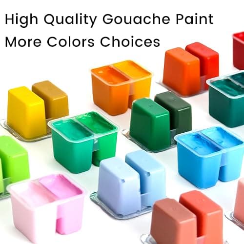 HIMI Gouache Paint Set, 112 Colors x 12g Twin Jelly Cup Design in Carrying Case, Non-Toxic Paint for Canvas and Paper, Perfect for Artists, Student, Opaque Painting (Black) thumbnail 5