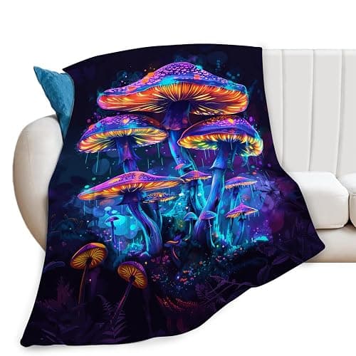 Mushroom Throw Blanket Mushroom Stuff Gifts for Kids Girls Boys Adults Women Man Soft Cozy Warm Plush Fluffy Fuzzy Fleece Blanket Decor 40''X50'' thumbnail 7