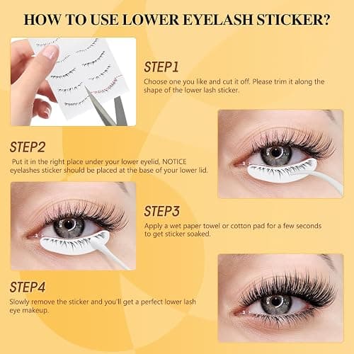QUEWEL Magnetic Eyelashes 4 Pair Reusable Magnetic Eyelashes with Applicator No Glue Needed Eyelashes Natural Look Lash Clusters Kit Easy to Wear and Remove(4 Pairs-A02) thumbnail 8
