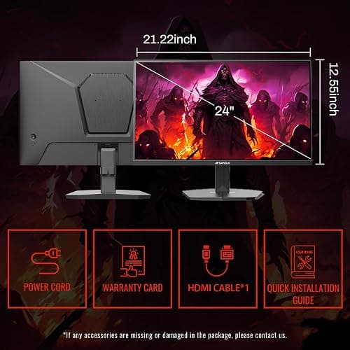 SANSUI 24 Inch Gaming Monitor 200Hz 180Hz 1Ms FreeSync HDR 110% sRGB FHD 1080P Computer Monitor HDMI DP Ports Eye Care Frameless VESA Mount Cable Management (ES-G24F4L HDMI Cable Included) thumbnail 9