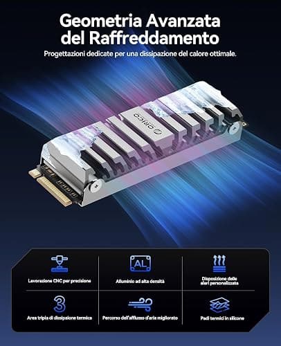 ORICO OS5 4TB M.2 SSD con Dissipatore di Calore, SSD Interno PCIe 4.0 NVMe per PS5, Velocità di lettura 7450 MB/s, TLC NAND, Dissipatore di Calore Progettato per il Percorso di Aria della PS5 - 4TB - OS5 con Dissipatore di Calore thumbnail 5