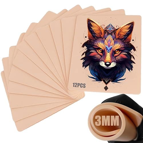 3MM Fake Skin Tattoo - SOTICA 12pcs Tattoo Skin 3mm Tattoo Practice Skins 6×8" Tattoo Fake Skin Silicone Practice Skin for Tattoo Thick Fake Tattoo Skin Piel Sintética Para Tatuar for Tattoo Supplies - Image 1
