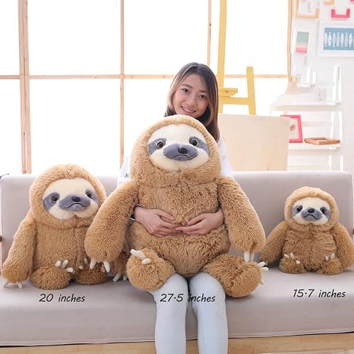 Winsterch Large Sloth Stuffed Animal,Kids Fluffy Stuffed Sloth Teddy Bear Birthday, Big Plush Sloth Gifts for Boys and Girls Sloth Toy (20 Inches, Brown) thumbnail 7