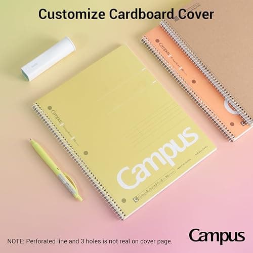KOKUYO Spiral Notebook, 3 Pack Campus 10-1/2" x 8" Subject Notebooks with College Ruled, 80 Sheets, 3 Holes School Spiral Journal for Work Study Note Taking (Yellow, Orange, Purple) thumbnail 6