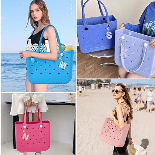 BOAJUNWU Bogg Bag Accessories,Bogg Bag Charms Keychain for Women Girls,Letter Charms for Beach Bitty Bogg Handbags Tote Bags thumbnail 7