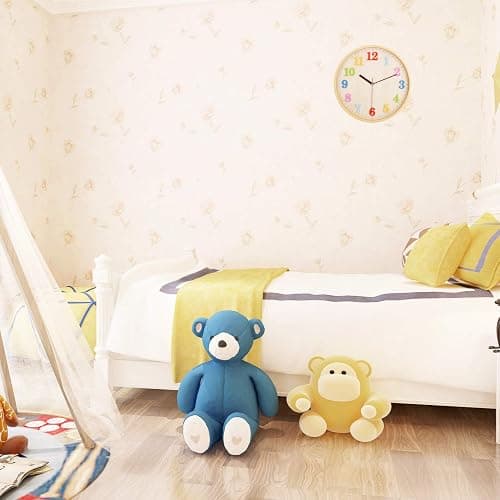 Topkey 12" Wooden Look Wall Clock Silent Non-Ticking 3D Numbers Colorful Decorative Round Clock for Living Room, Bedroom and Office Battery Not Included - Light Brown - 3d Color Numbers thumbnail 8