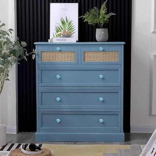 Joyindecor Ceramic Seashell Nautical Drawer Pulls Handles for Kitchen Cabinet Dresser Cupboard Wardrobe, Beach/Ocean Theme Knobs Coastal Dreseer Knobs, Pack of 6 (Blue) thumbnail 2