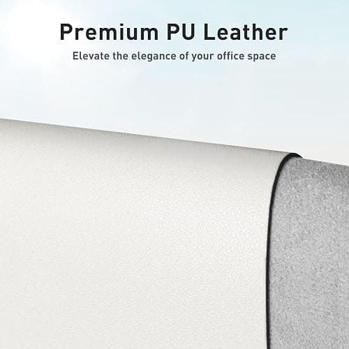 Aothia Leather Desk Pad Protector, Mouse Pad, Office Desk Mat, Non-Slip PU Leather Desk Blotter, Laptop Desk Pad, Waterproof Desk Writing Pad for Office and Home (23.6" x 13.7", Off-White) thumbnail 2
