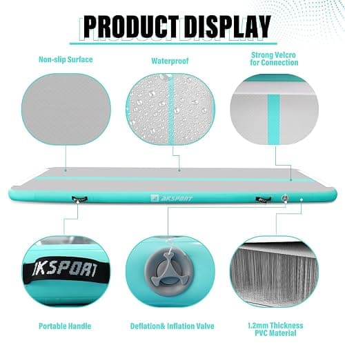 AKSPORT Inflatable Gymnatsics Mat Tumble Track 10ft 13ft 16ft 20ft 23ft Air Tumbling Mat with Air Pump for Home Use/Training/Cheerleading/Yoga thumbnail 4