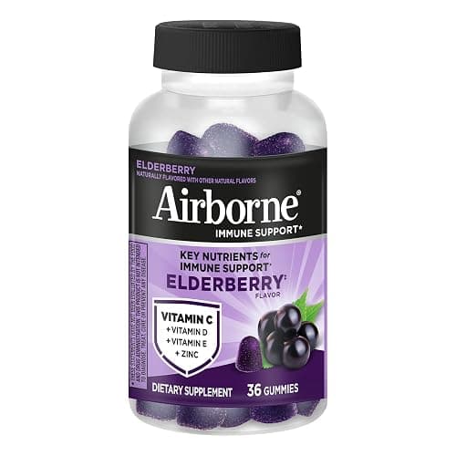 Airborne Elderberry + Zinc & Vitamin C Gummies for Adults, Immune Support with Antioxidants Vitamins C, D & E, 130 Count, Elderberry Flavor thumbnail 14