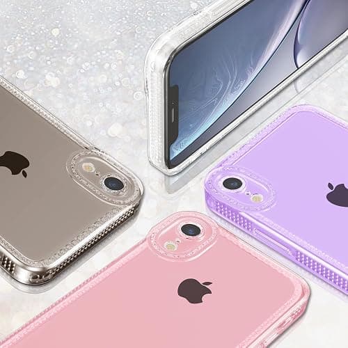 ZTOFERA Designed for iPhone XR 6.1 inch,Sparkly Cute Clear Case for Women Girls,Glitter Bling Flexible Soft TPU Silicone Bumper Protective Cover for iPhone XR,Clear thumbnail 5