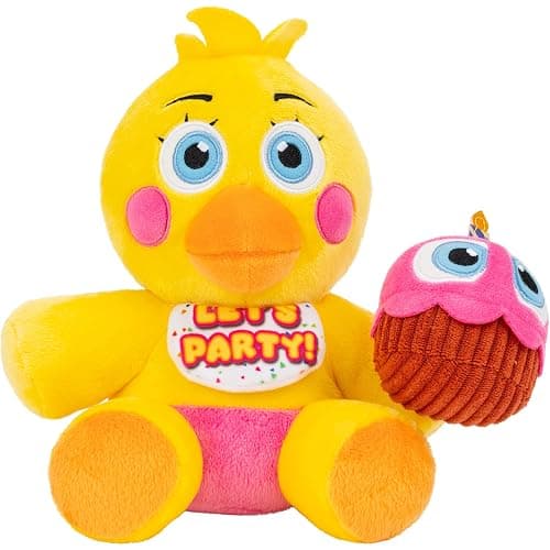 Jazwares Five Nights at Freddy’s Toy Chica Plush - 8-Inch Stuffie with Soft Material and Glow-in-The-Dark Eyes - Image 1