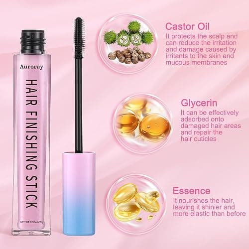 5Pcs Hair Finishing Stick Gel with 3pcs Slick Back Brush,Flyaway Hair Tamer Stick Styling Wand Gel for Smooth Frizz, Style Edges (0.53 oz/one) thumbnail 3