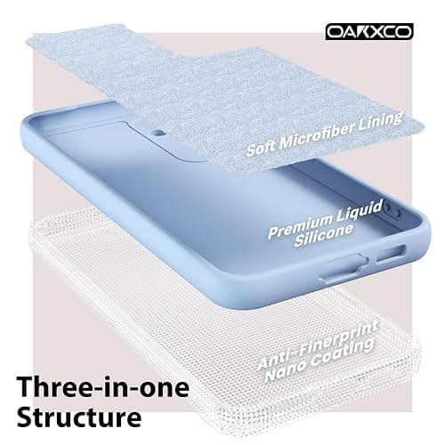 oakxco for Samsung Galaxy S23 FE Phone Case Liquid Silicone, Cute Thin Slim Soft Rubber TPU Plain Smooth Gel Cover for Women Girl, Matte Solid Protective & Shockproof, Aqua Sky Baby Light Blue thumbnail 5