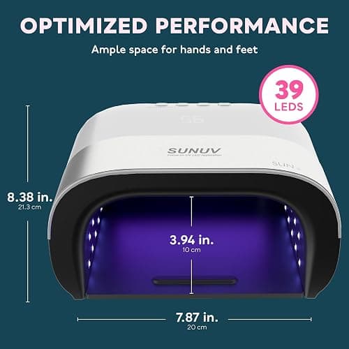 SUNUV SUN3 Professional UV Light for Gel Nails, LED Nail Lamp for Gel Polish with 4-Timer and Sensor, 39 PCS LED Beads, UV Dryer for Salon Home Gift for Woman Mom Girl thumbnail 8