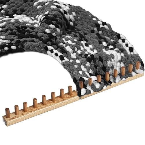 YBHJKL 31.5'' Chunky Yarn Loom -Wooden Blanket Making Kit for Adults -Hand Knitting Yarn Chunky for Blankets- Loom for Blanket Adjustable Size thumbnail 4