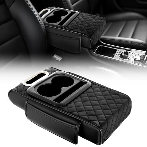 nckcmgl 5-in-1 Arm Rest Cover Universal Armrest Storage Box Upgrade Memory Foam Console Cover with Cup for Car Phone Tissue Box Holder - Image 1