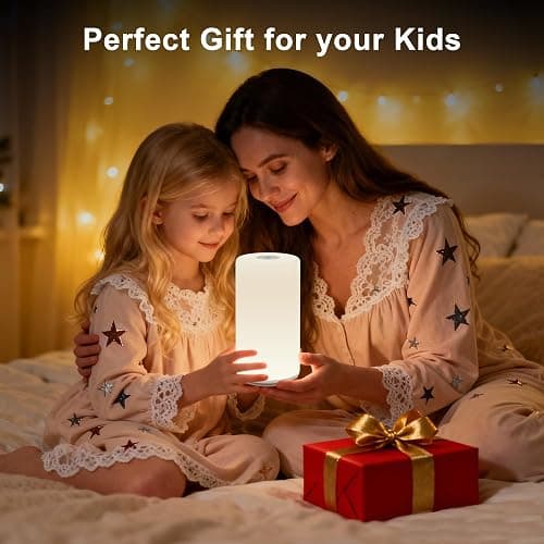 Touch Bedside Table Lamp, [RGB Mode] 3 Way Dimmable Warm White Lights for Bedroom, Multi-Color Smart Nightstand Lamp Desktop LED Lamp for Living Room Home Gifts thumbnail 9