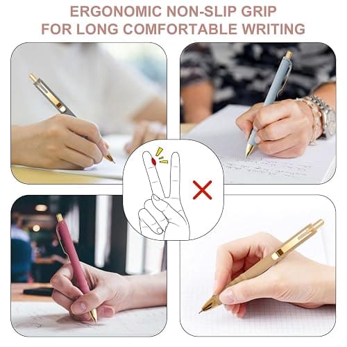 Linbsunne Ballpoint Pens Black Medium Point 1mm with Super Soft Grip Ball Point Pen for Men Women Retractable(style2, 12 pcs) thumbnail 3
