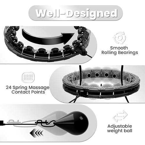 Argvsde Weighted Hula Infinity Fitness Hoop for Adult Weight Loss, 2 in 1 Smart Fitness Workout Hula Circle Hoops with 28 Detachable Knots, Exercise Fit Hoop Suitable for Women and Beginners thumbnail 4