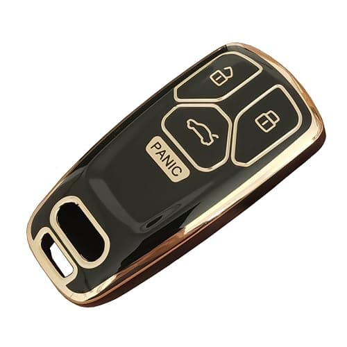 QIXIUBIA for Audi Key Fob Cover Keyless Remote Smart Key Fob Shell with Keychain Fit for Audi A4 Q7 Q5 TT A3 A6 SQ5 R8 S5 Smart Key (Black) thumbnail 3