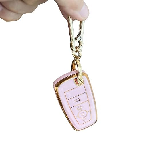 QIXIUBIA Keyless Entry Remote for Ford Key Fob Cover Protective Shell Fits for Ford Edge Escape Expedition Explorer Fusion Mustang Ranger F-150 F-250 (4-Button-A-Pink) thumbnail 4