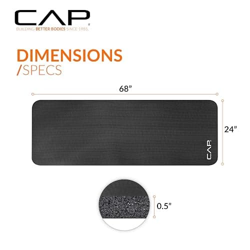 CAP Barbell 1/2-Inch High Density Exercise Yoga Mat with Strap | Multiple Options thumbnail 4