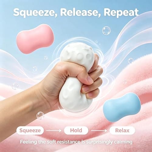 Crunchy Soap Squishy , Sensory Squeeze Stress Relief Fidget Gift for Daily Relaxation(Pink) thumbnail 5