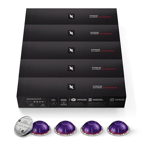 Nespresso Capsules Vertuo, Altissio Decaffeinato, Dark Roast Espresso, 50-Count Espresso Pods, Brews 1.35 oz. - Image 1