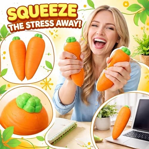 Carrot Squish, Banana Strawberry Peach Peanut Apple Dragon Fruit Cherry Squish Giant Jumbo 5.5 Inch Vegetable Realistic Moldable Slow Rise Relaxing Sensory Fidget Toy Squeezable Ball(Apple B) thumbnail 5