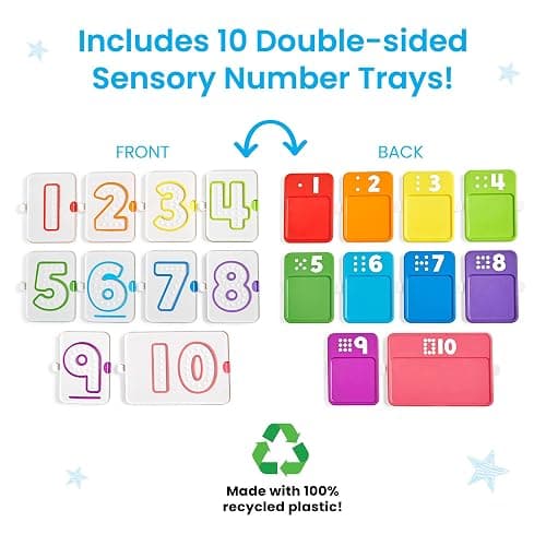 hand2mind Sensory Number Trays, Learning Numbers for Kids, Fine Motor Activities, Counting Toys for Sensory Seeking Kids, Texture Toys, Pre-Writing Skills for Toddlers, Montessori Math Materials thumbnail 3