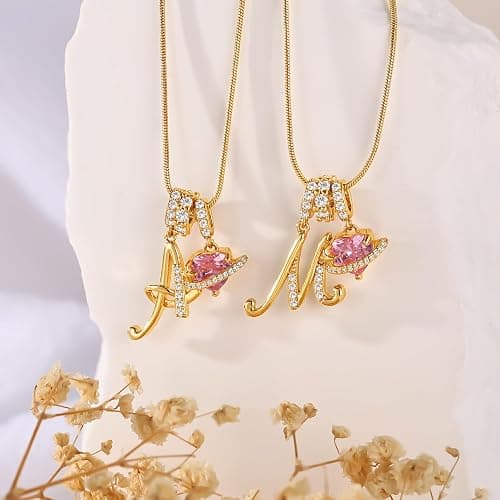 CHESKY Valentines Day Gifts - Heart Initial Necklaces for Women | Dainty A-Z Letter Pendant, 14K Gold Plated, Personalized Monogram Name Necklace, Heart Charm Gold Jewelry, Gift for Love thumbnail 6