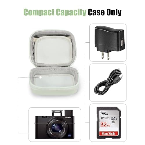 Cwatcun Carrying & Protective Case for Digital Camera, Small Camera Pouch for AbergBest 2.7" LCD Kodak Pixpro/Canon PowerShot ELPH 180/190 / DSCW830 Travel Cameras, Water-resistant Case - Green thumbnail 3