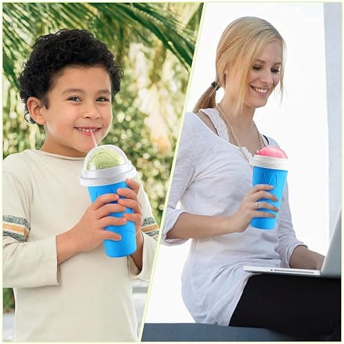 RELPOM Slushie Maker Cup, Magic Quick Frozen Smoothies Cups, Cooling Cup, Slushy Cups, Ice Cream Make, Cool Stuff Things Gadgets Funny Gifts for Kids (Blue) thumbnail 2
