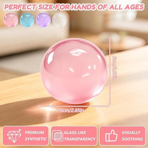 Coconut Oil Squishy, Colorful Squishy Fidget Toys, Handmade Slow-Rising Fidget Squeeze Toys, Sensory Stress Relief Toy for Adults, Sensory Fidget Oil Ball Toy for Kids Favors Birthday Gifts-Pink thumbnail 3