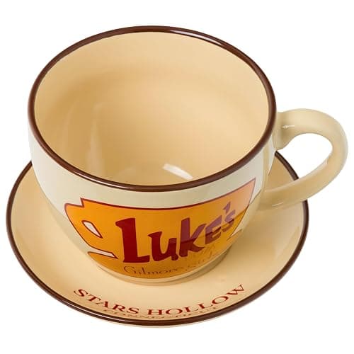 Silver Buffalo Gilmore Girls Logo, Oversized Teacup and Saucer, 22oz | Stars Hollow Setting, Connecticut Luke's Diner, Ceramic, Set, 0.65 Liters thumbnail 3