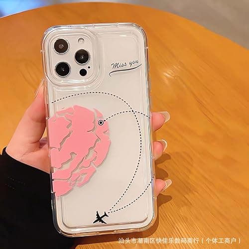 Awsaccy Cute Matching Phone Cases for Couples His and Her iPhone 14 Phone Case Cover Perfect Lover's Gift, Valentine Gift Love Set Gift for Her Him Boyfriend Girlfriend Pink thumbnail 4