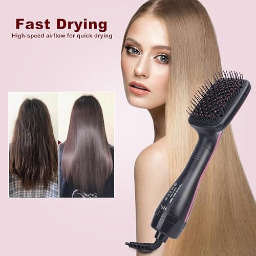 Sonew 2 in 1 Hair Dryer Brush & Straightener Brush, Hair Dryer and Styler, Negative Ion Blow Dryer Brush, Hot Air Brush Detangles, Dries, Smooths, Reduce Frizz & Static thumbnail 3