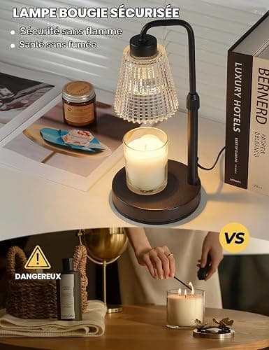 GODONLIF Lampe chauffe-bougie Timer, Cadeau anniversaire femme, Deko | Timer 24h, fonte de cire dimmable incl. 2 ampoules, déco Automne & Halloween pour maison, Cadeau pour Maman thumbnail 2