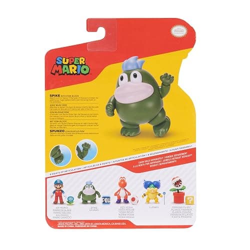 Nintendo Super Mario 4-Inch Spike Poseable Figure with Pow Block Accessory. Ages 3+ (Officially licensed) thumbnail 7