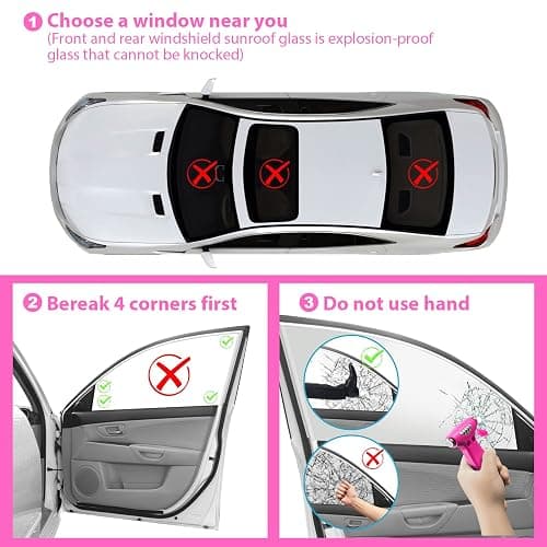 Yiader Window Breaker, 3-in-1 Emergency Escape Tool with Car Window Breaker and Seatbelt Cutter, Car Safety Hammer Car Essentials Tool for Women thumbnail 4