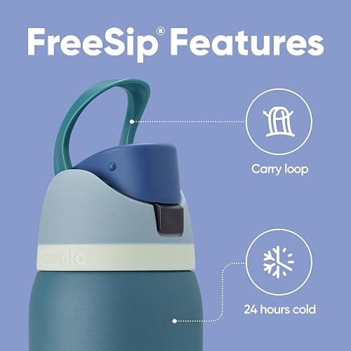 Owala FreeSip Insulated Stainless Steel Water Bottle with Straw, BPA-Free Sports Water Bottle, Great for Travel, 32 Oz, Denim thumbnail 3
