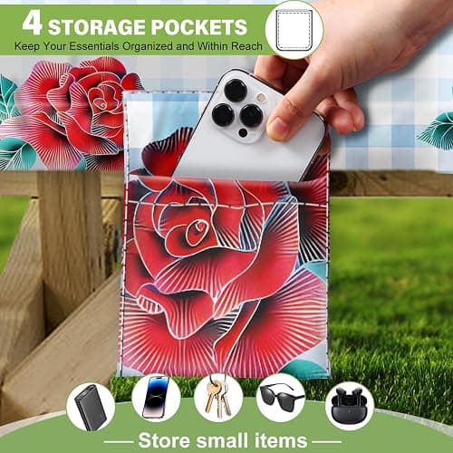 Fitted Picnic Table Cover with Bench Covers Set, Waterproof Lightweight Rectangle 72in Folding Table Cloths Canopy Shade Slipcover Cool Unique Fun Camping Gift for Camper Women Men Family Rv Owners thumbnail 4