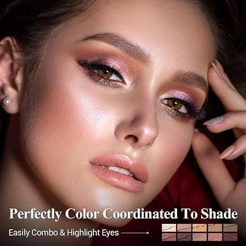 LUXAZA PRO Brown Eyeshadow Stick Makeup Set 10PCS, Neutral Shimmer And Matte Cream Eye Shadow Palette, Metallic Bronze Smoky Eyeliner Brightener Crayon Pencil Kit, Ideal Gift for Women -Espresso thumbnail 4