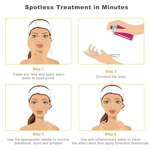 Pimple Popper Tool Kit - Boxoyx 10 Pcs Blackhead Remover Comedone Extractor Kit with Box for Quick and Easy Removal of Pimples, Blackheads, Zit Removing, Forehead,Facial and Nose (Black) thumbnail 8