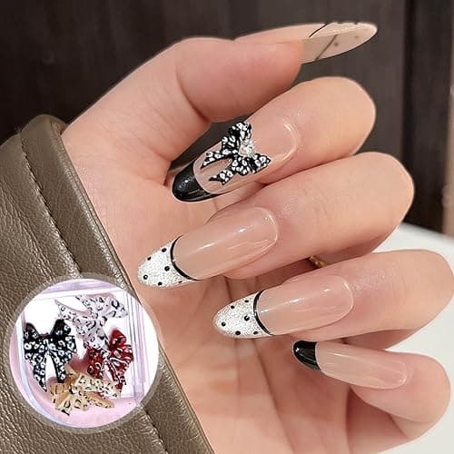 Dermalyx 12 Fächer Box Nageldekoration, Leopard Schleifen Y2K Resin Nail Art DIY Zubehör, Hotfix Strasssteine, Kristalle für Nägel, Rhinestones Set mit Applikator thumbnail 7